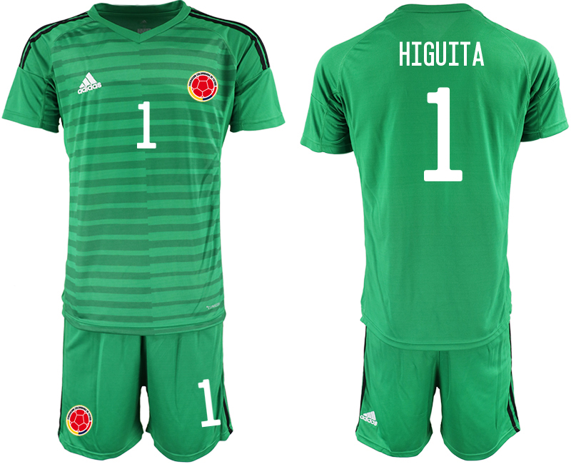 Men 2020-2021 Season National team Colombia goalkeeper green #1 Soccer Jersey->customized soccer jersey->Custom Jersey